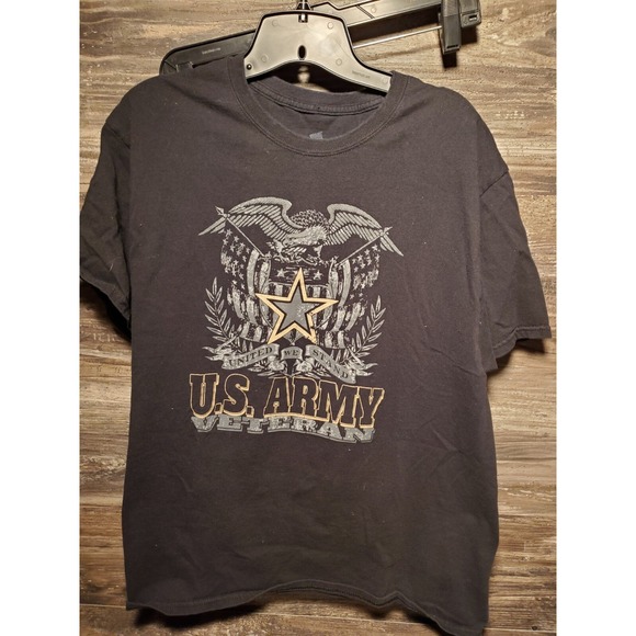 U.S. Army Other - US Army Veteran T-Shirt Large Mens Made in USA Military War Soldier Troops